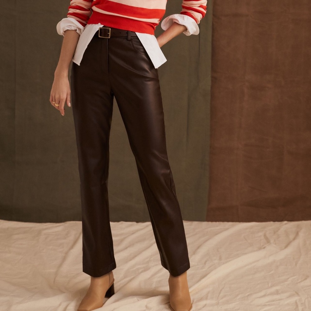 Avec Les Filles NWT for Anthropologie brown Faux Leather Sz XS jeans